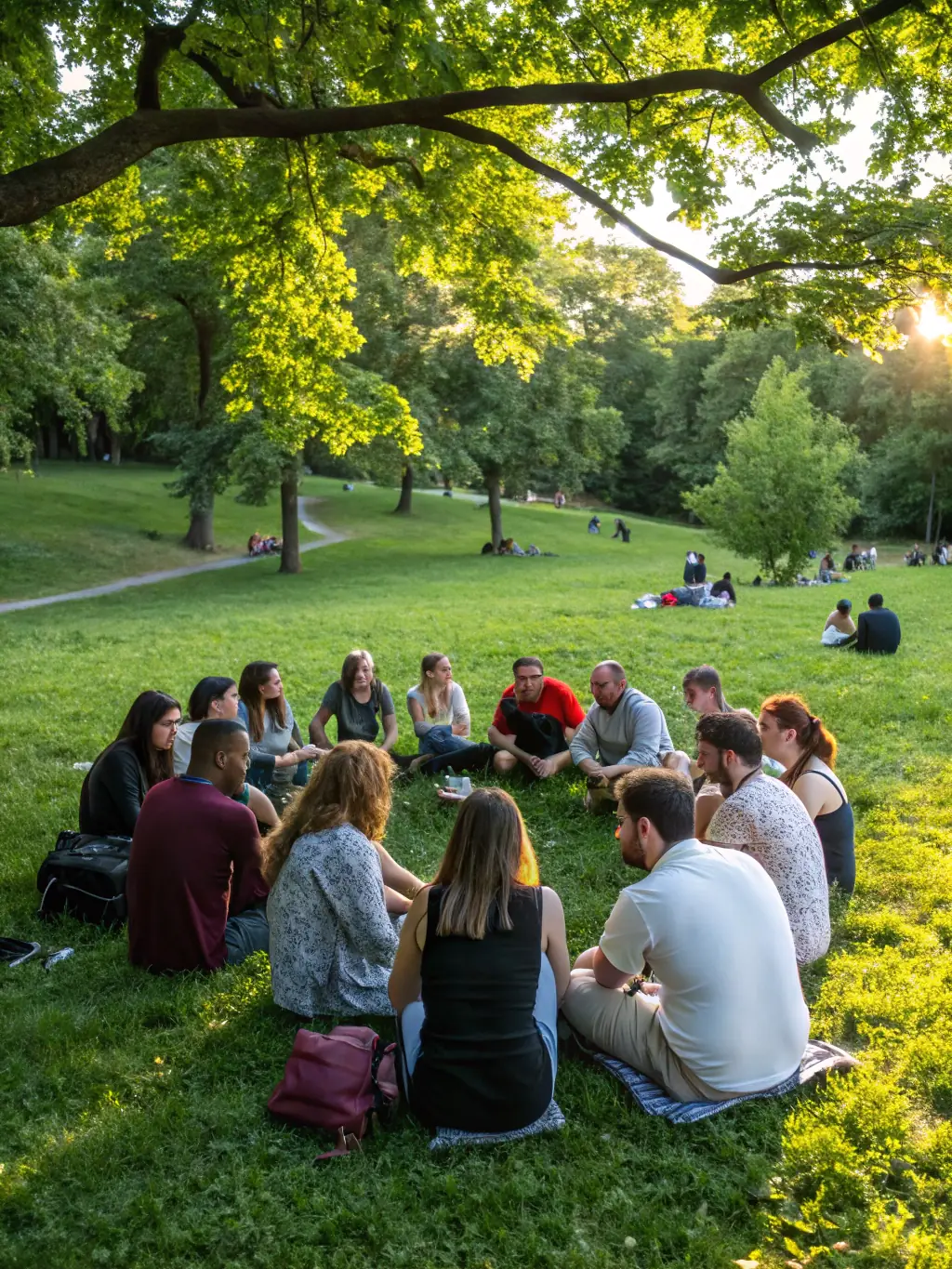 A diverse group of participants engaged in an intercultural exchange program, learning about each other's cultures and traditions.